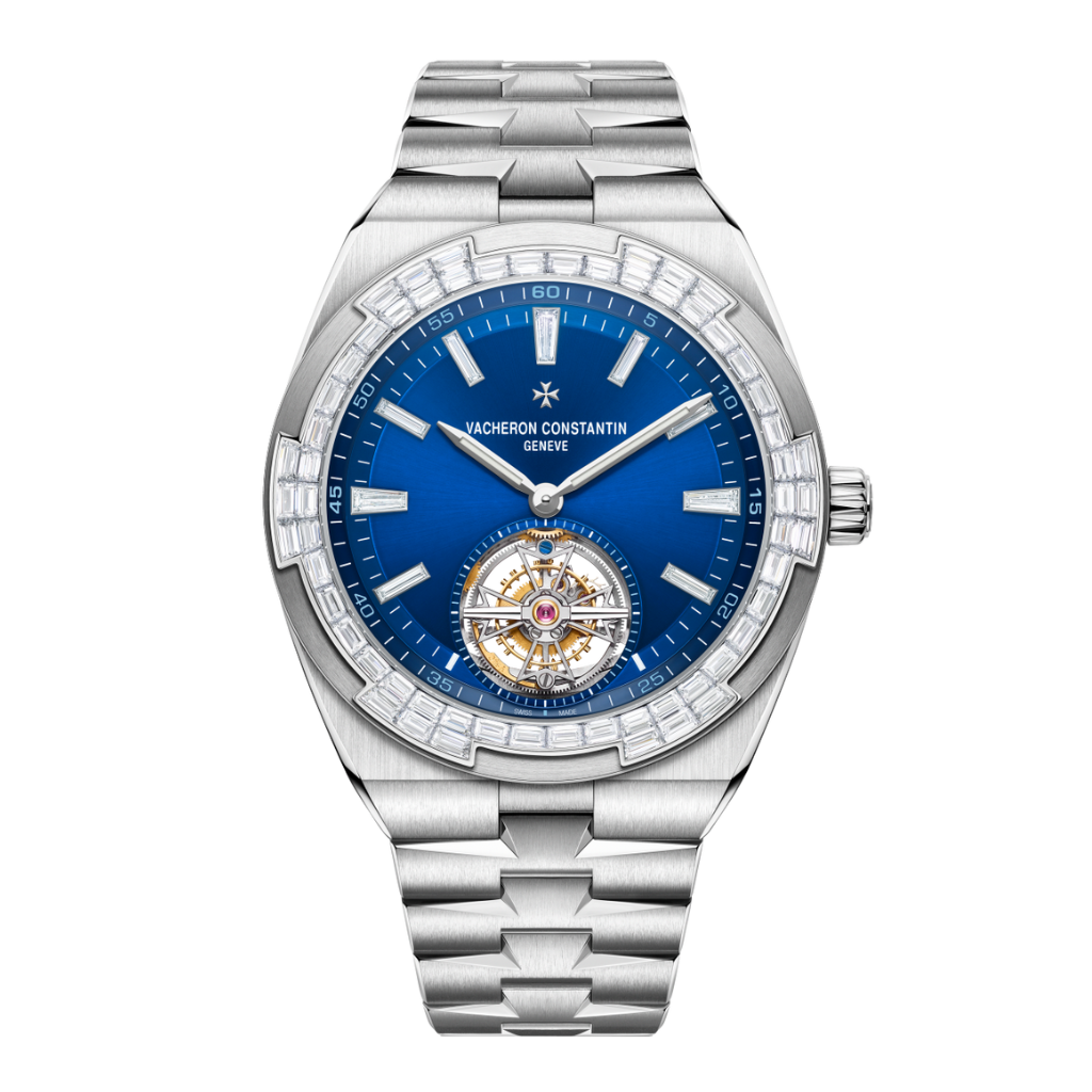 Vacheron Constantin Overseas tourbillon high jewellery 42.5 mm Blue Dial with Diamonds White Gold Bracelet 6007V/210G-B955