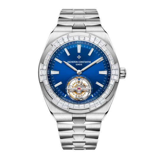 Vacheron Constantin Overseas tourbillon high jewellery 42.5 mm Blue Dial with Diamonds White Gold Bracelet 6007V/210G-B955