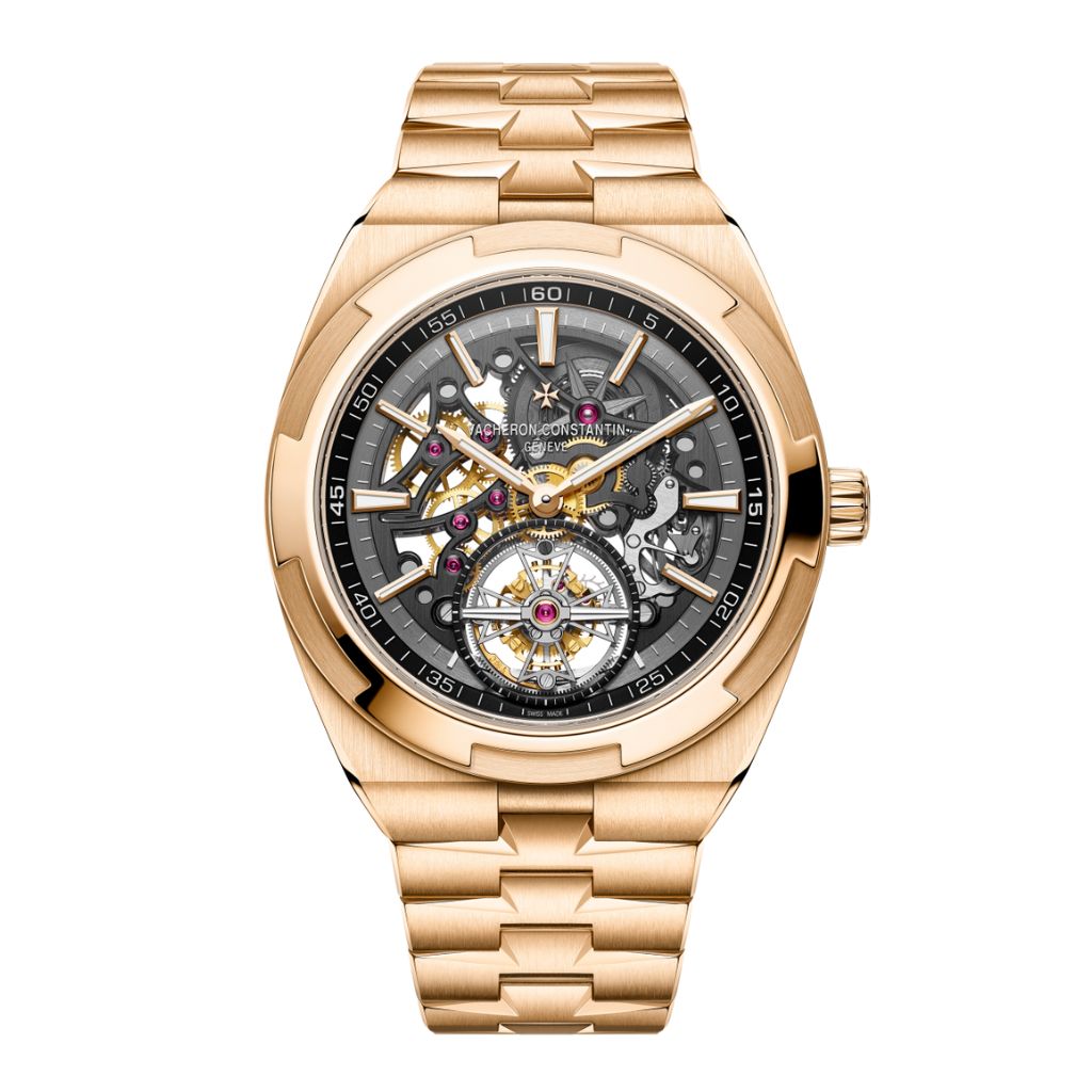 Vacheron Constantin Overseas tourbillon skeleton 42.5 mm Transparent Dial 18K Pink Gold Bracelet 6000V/210R-B934