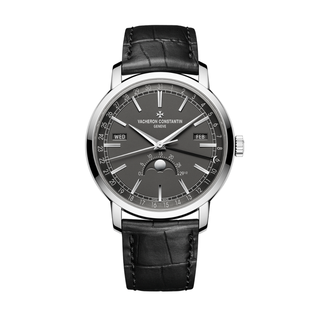 Vacheron Constantin Traditionnelle complete calendar 41 mm Black Dial White Gold   Leather Strap 4010T/000G-B740