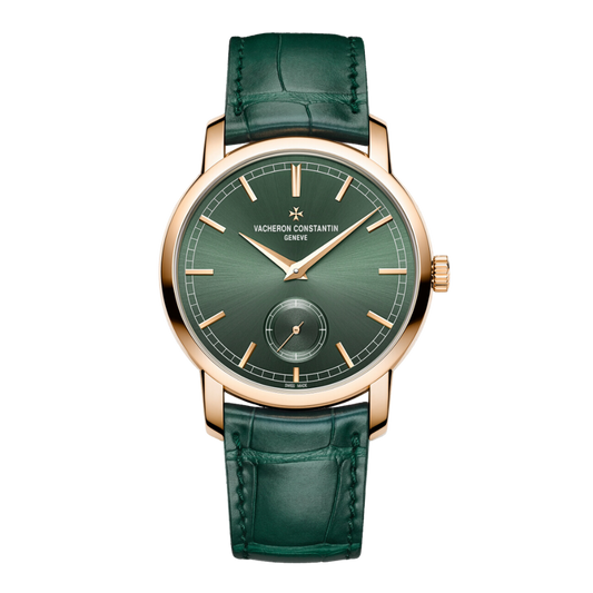 Vacheron Constantin Traditionnelle manual-winding 38 mm Green Dial 18K Pink Gold   Leather Strap 82172/000R-H008