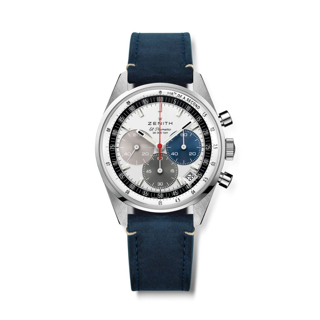 Zenith CHRONOMASTER EP ORIGINAL 38 mm White Dial Stainless Steel   Leather Strap 03.3200.3600/69.C902