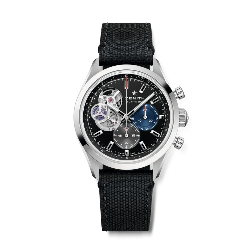 Zenith CHRONOMASTER OPEN 39.5 mm Black Dial Stainless Steel Rubber Strap 03.3300.3604/21.C822