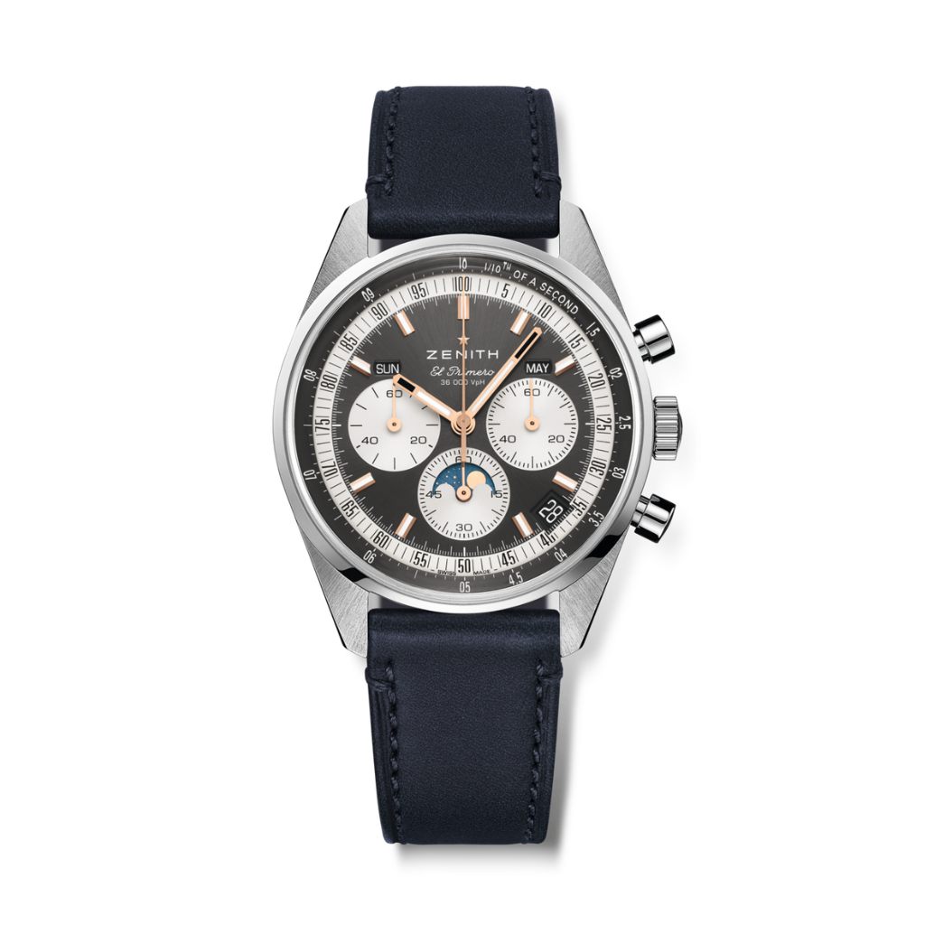 Zenith CHRONOMASTER ORIGINAL 38 mm Grey Dial Stainless Steel   Leather Strap 03.3400.3610/39.C910