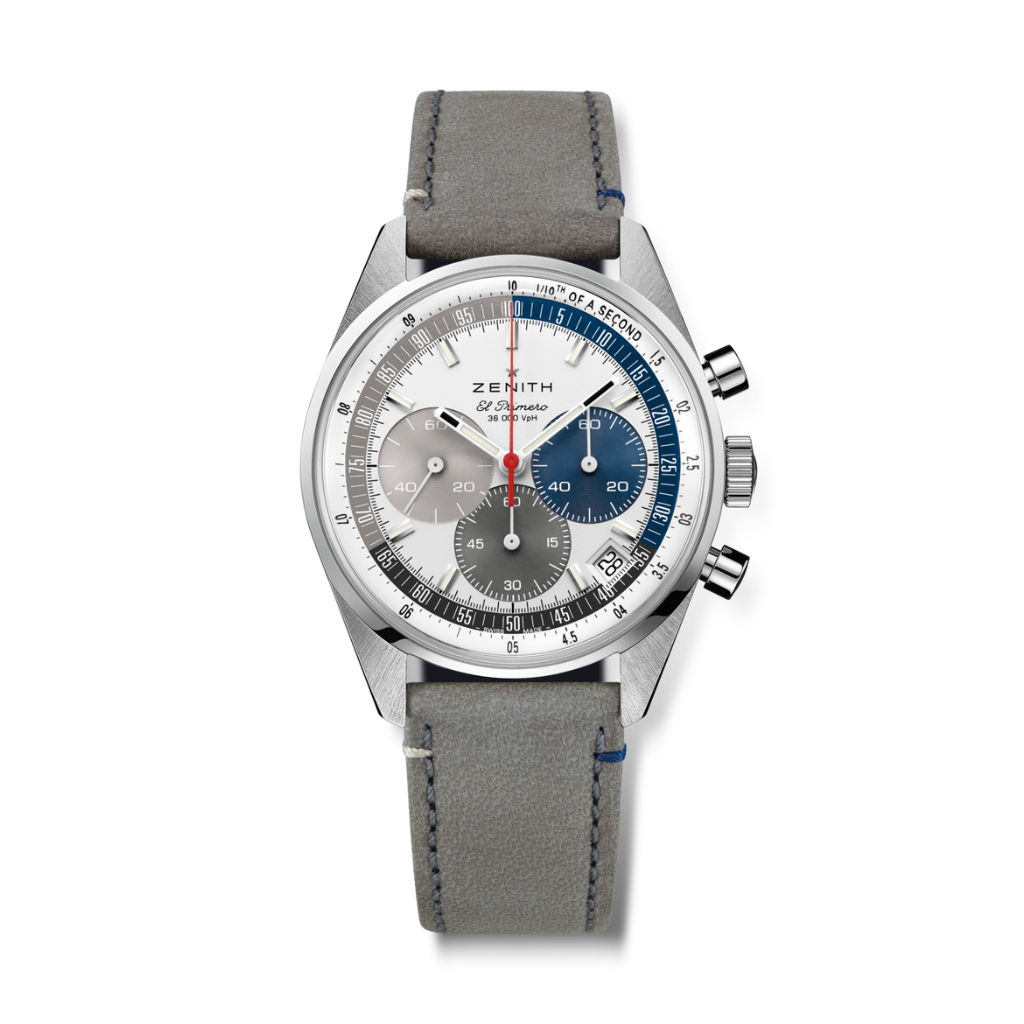 Zenith CHRONOMASTER ORIGINAL 38 mm Silver Dial Stainless Steel   Leather Strap 03.3200.3600/34.C869