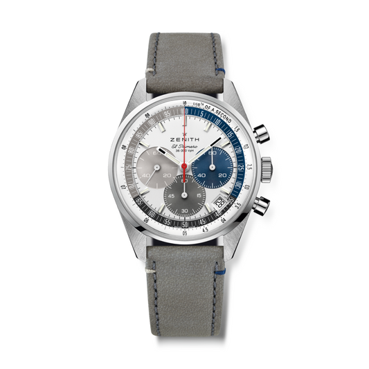 Zenith CHRONOMASTER ORIGINAL 38 mm Silver Dial Stainless Steel   Leather Strap 03.3200.3600/34.C869
