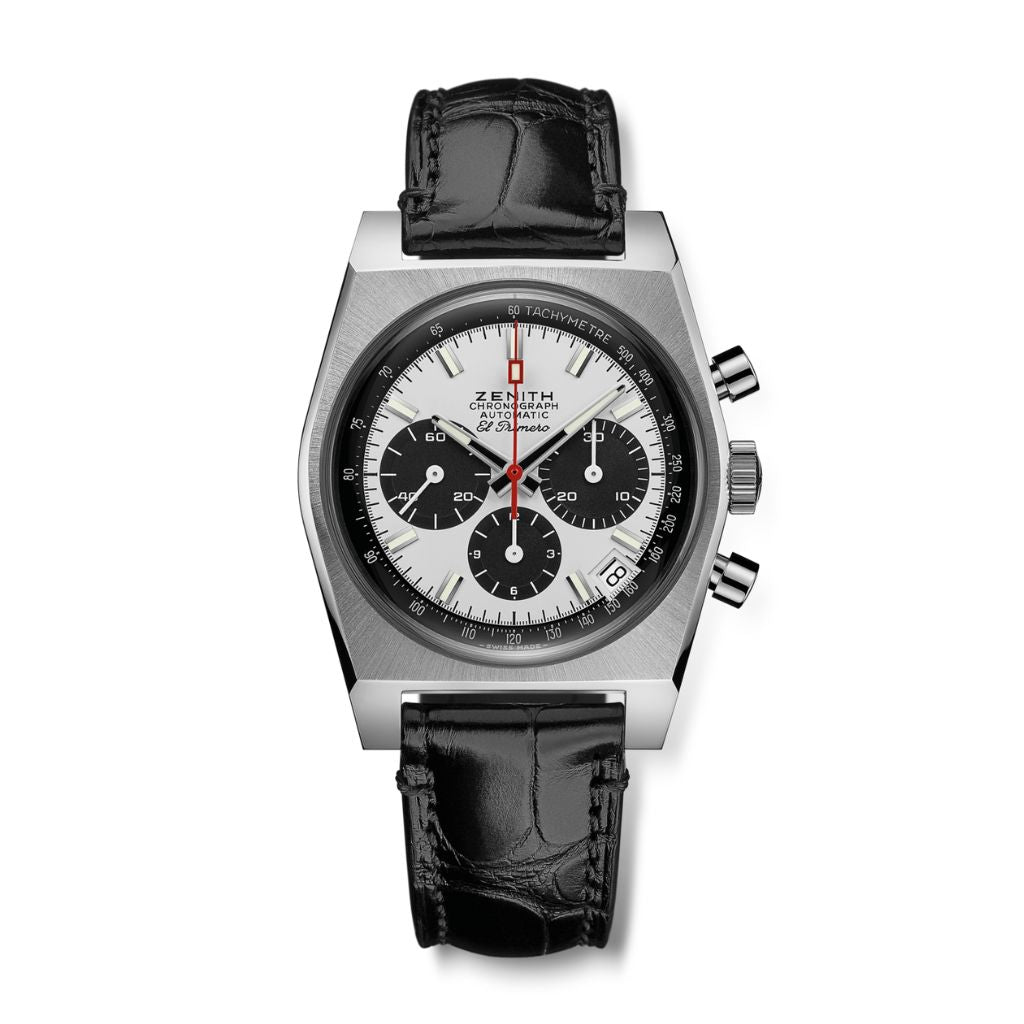 Zenith CHRONOMASTER REVIVAL EL PRIMERO A384 37 mm White Dial Stainless Steel   Leather Strap 03.A384.400/21.C815