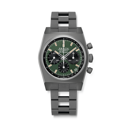 Zenith CHRONOMASTER REVIVAL SAFARI 37 mm Green Dial Titanium Bracelet 97.T384.400/57.M384
