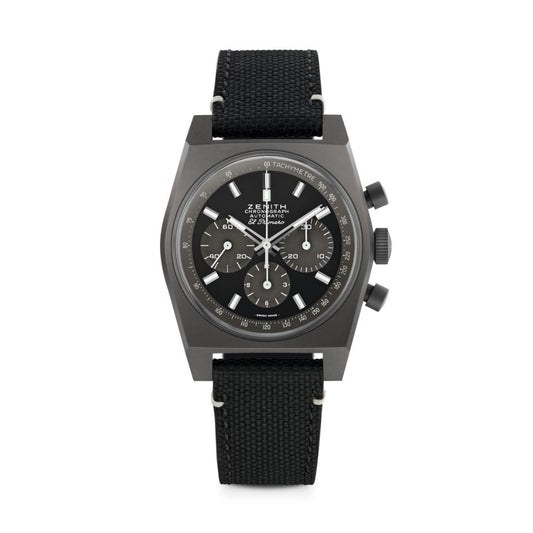 Zenith CHRONOMASTER REVIVAL SHADOW 37 mm Black Dial Titanium Fabric Strap 97.T384.4061/21.C822