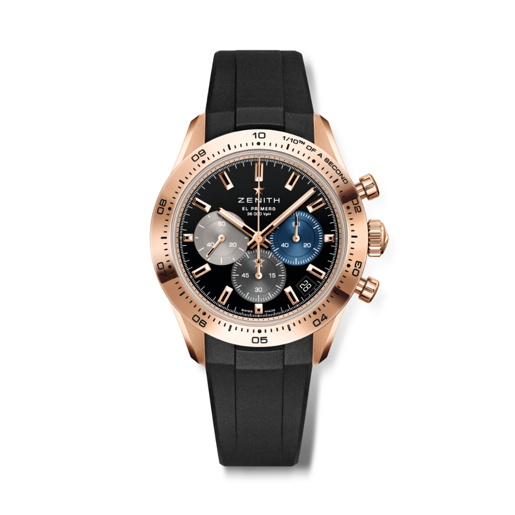 Zenith CHRONOMASTER SPORT 41 mm Black Dial 18k Rose Gold Rubber Strap 18.3101.3600/21.R951