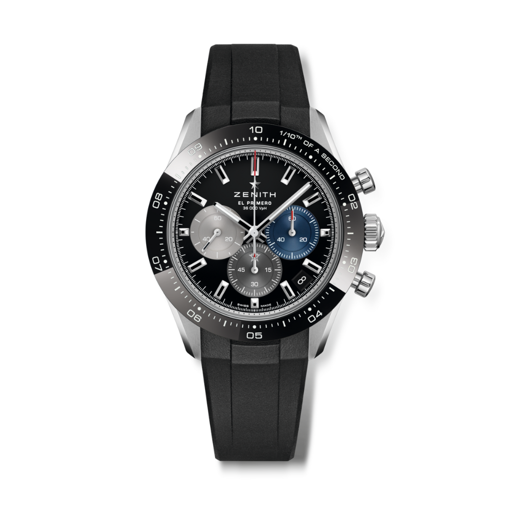 Zenith CHRONOMASTER SPORT 41 mm Black Dial Stainless Steel with Black Ceramic Rubber Strap 03.3100.3600/21.R951