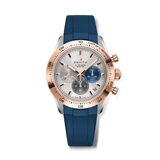 Zenith CHRONOMASTER SPORT 41 mm Silver Dial 18K Rose Gold And Stainless Steel Rubber Strap 51.3100.3600/69.R950