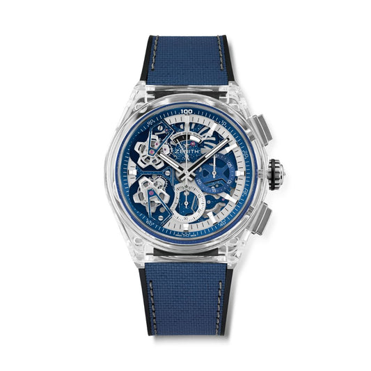 Zenith DEFY DOUBLE TOURBILLON 46 mm Blue Dial Sapphire Rubber Strap 04.9000.9020/00.R92