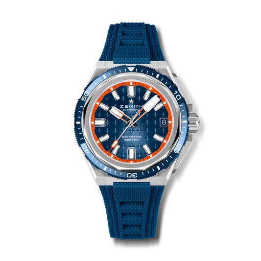 Zenith DEFY EXTREME DIVER 42.5 mm Blue Dial Brushed Titanium Fabric Strap 95.9601.3620/51.I301
