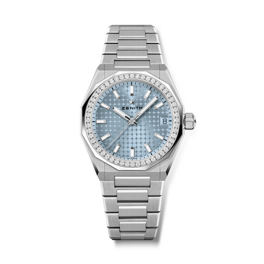Zenith DEFY SKYLINE 36 mm Ice Blue Dial with Diamonds Stainless Steel Bracelet 16.9400.670/15.I001
