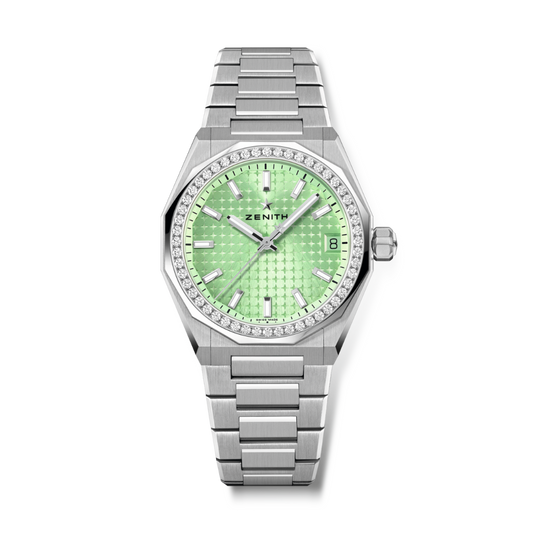 Zenith DEFY SKYLINE 36 mm Light Green Dial with Diamonds Stainless Steel Bracelet 16.9400.670/61.I001
