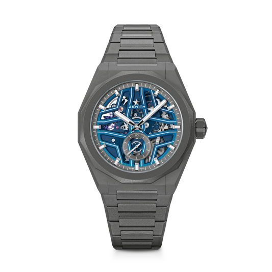 Zenith DEFY Skyline Skeleton 41 mm Blue Dial Microblasted Titanium Bracelet 97.9300.3620/79.I001