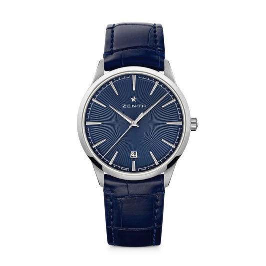 Zenith ELITE CLASSIC 40.5 mm Blue Dial Stainless Steel   Leather Strap 03.3100.670/02.C922