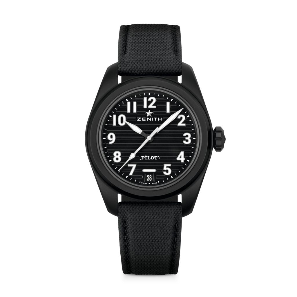 Zenith PILOT Automatic 40 mm Black Dial Black Ceramic Rubber Strap 49.4000.3620/21.I001